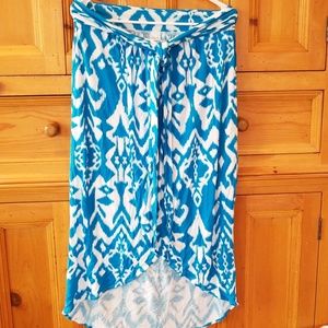 Beach Inc turquoise skirt w/flowy front